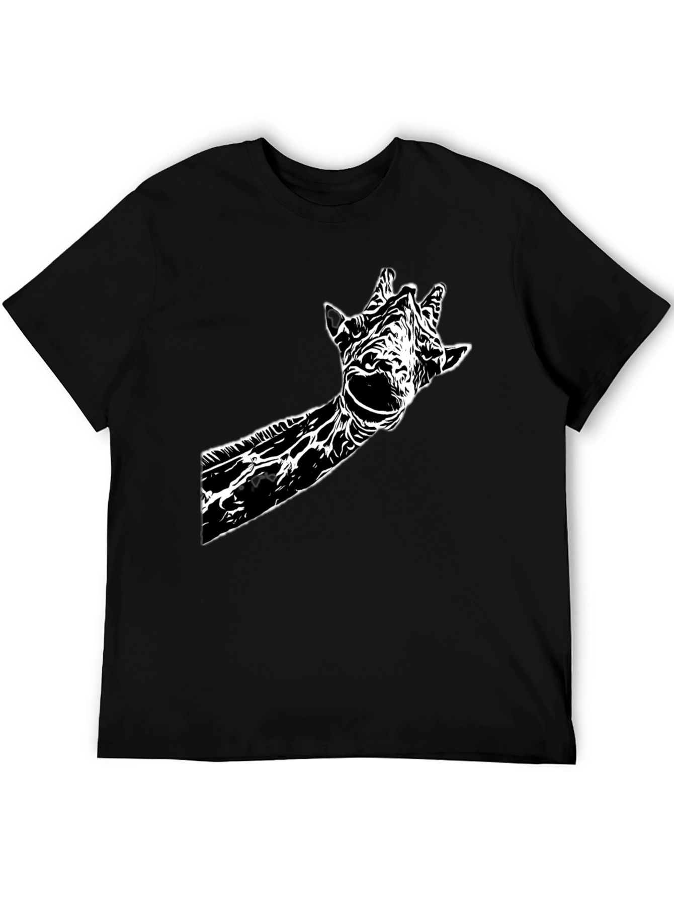 Giraffe Graphic Tee - Stylish Black Cotton T-Shirt