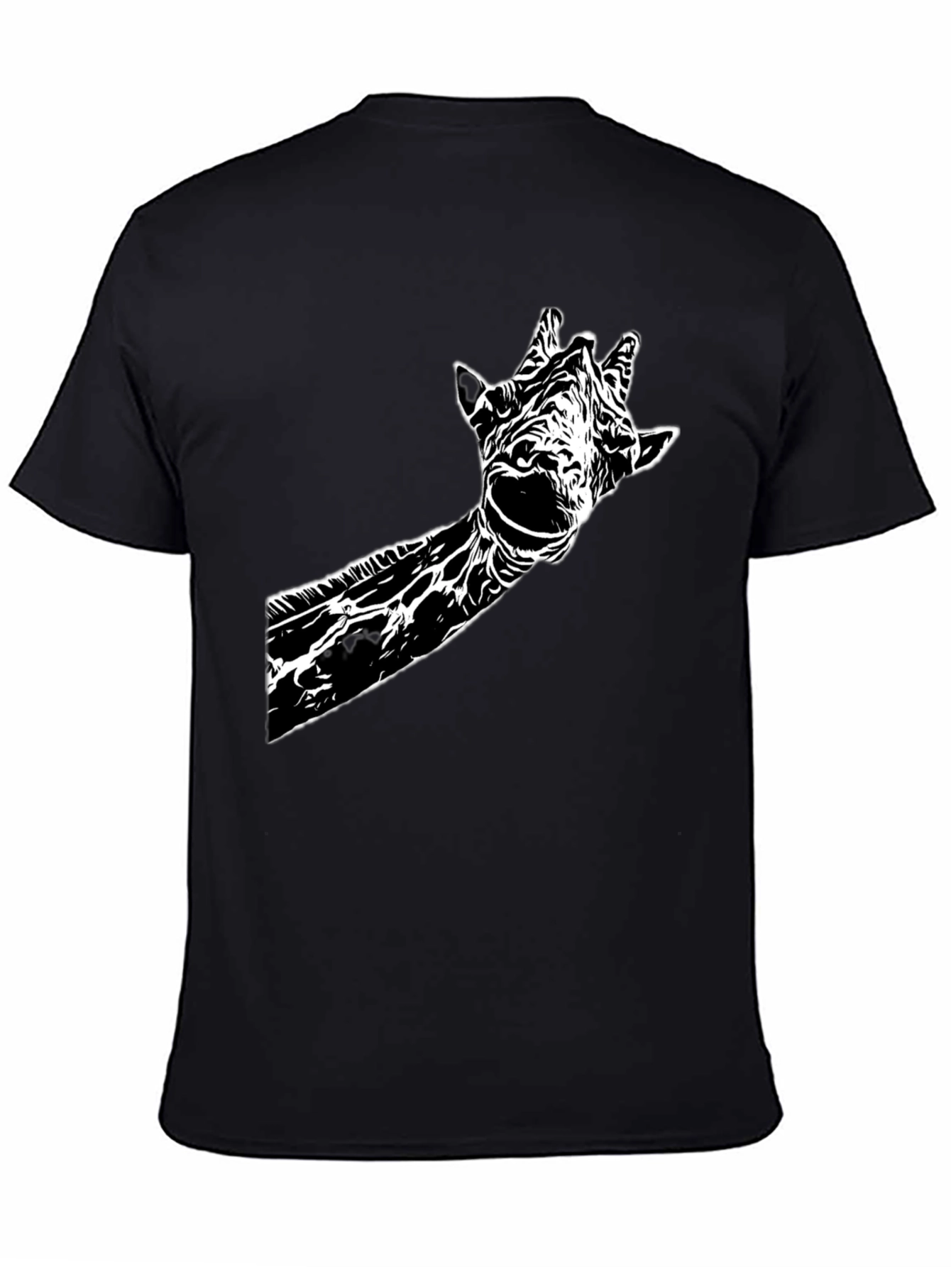 Giraffe Graphic Tee - Stylish Black Cotton T-Shirt