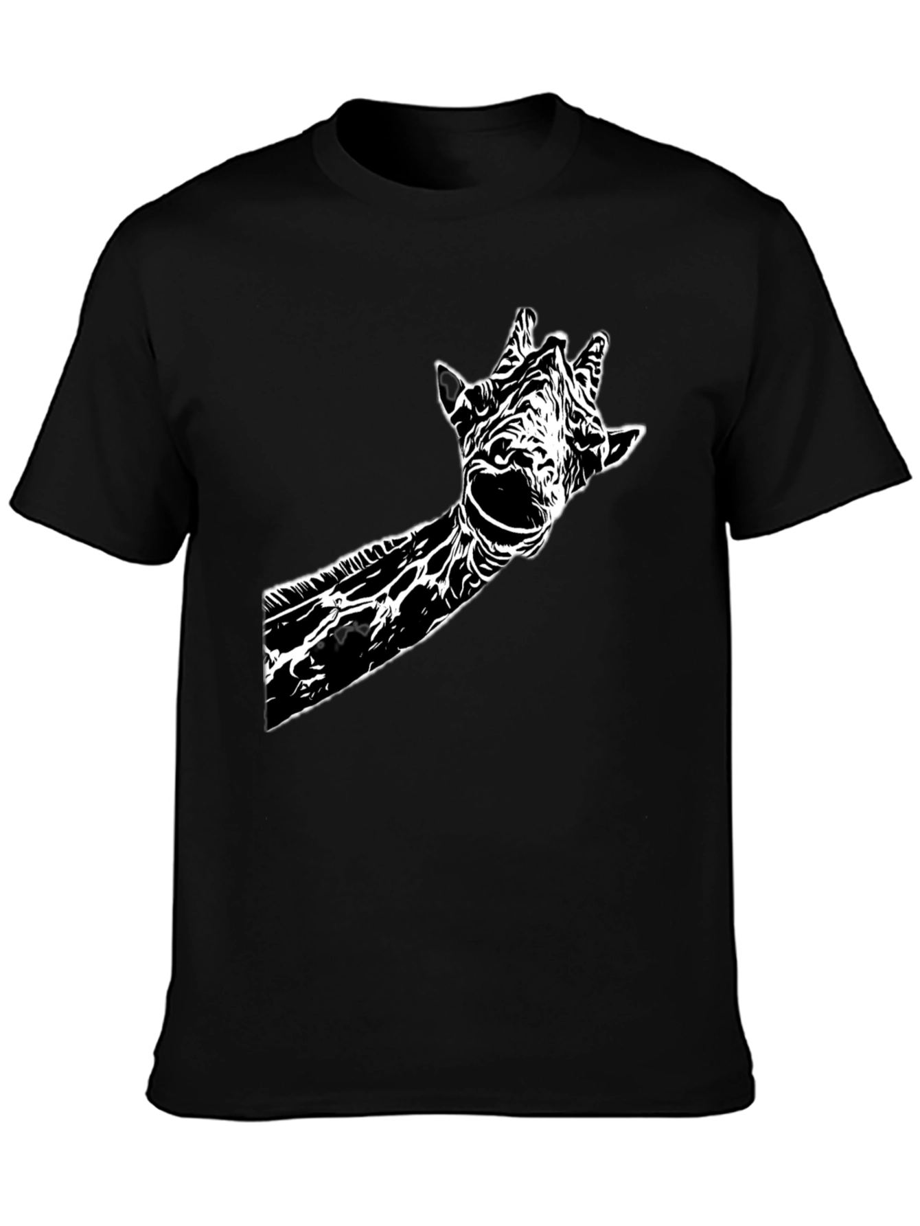 Giraffe Graphic Tee - Stylish Black Cotton T-Shirt