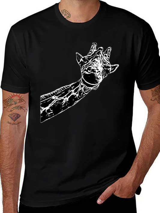Giraffe Graphic Tee - Stylish Black Cotton T-Shirt
