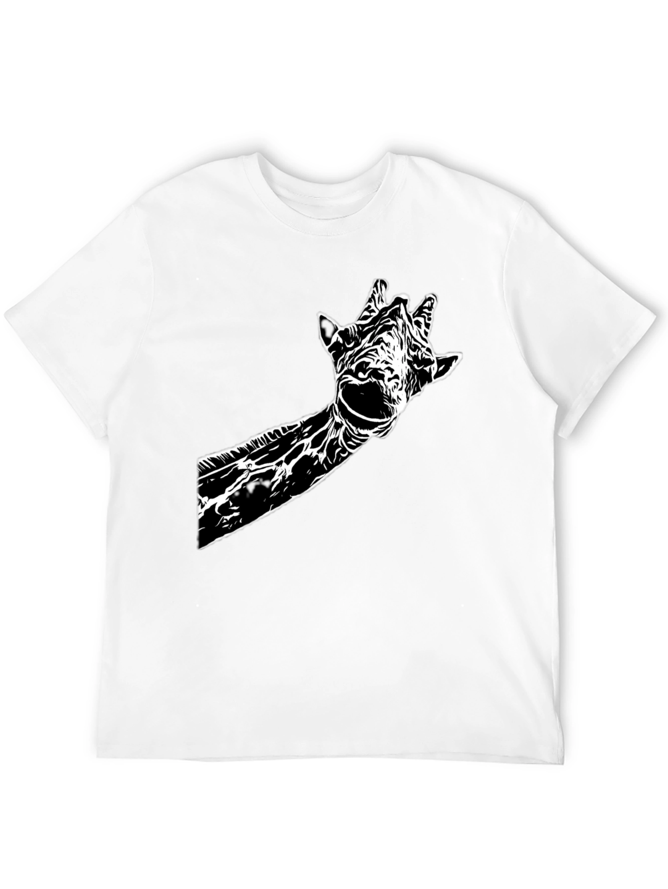 Giraffe Graphic Tee - Stylish Black Cotton T-Shirt