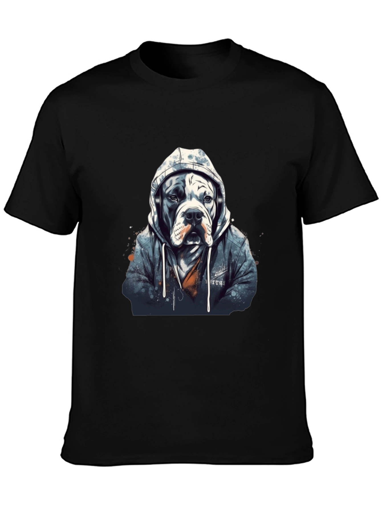 Cool Dog Hoodie Headphones T-Shirt – Streetwear Dog Graphic Tee