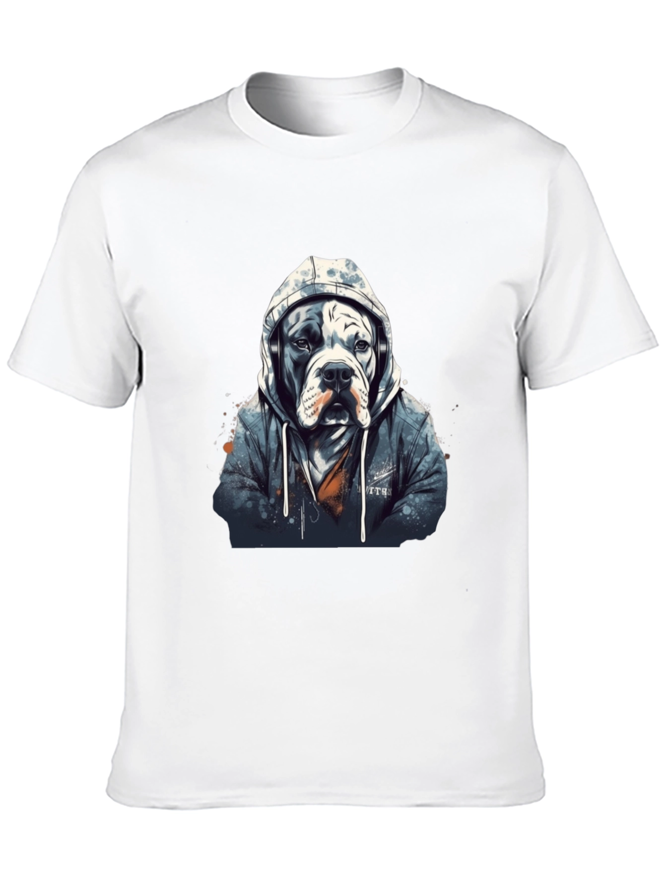 Cool Dog Hoodie Headphones T-Shirt – Streetwear Dog Graphic Tee