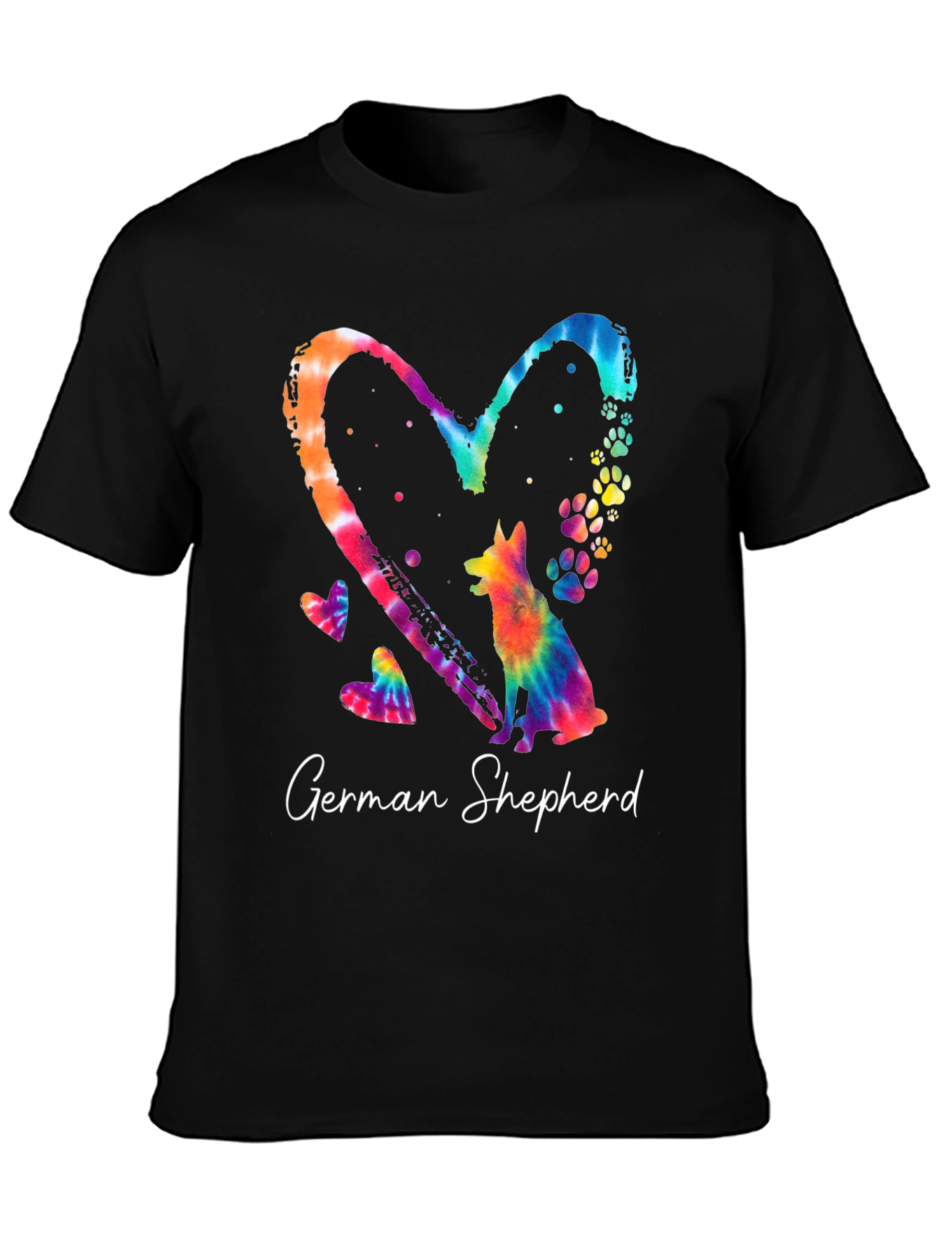 German Shepherd Heart Tie-Dye Graphic Tee
