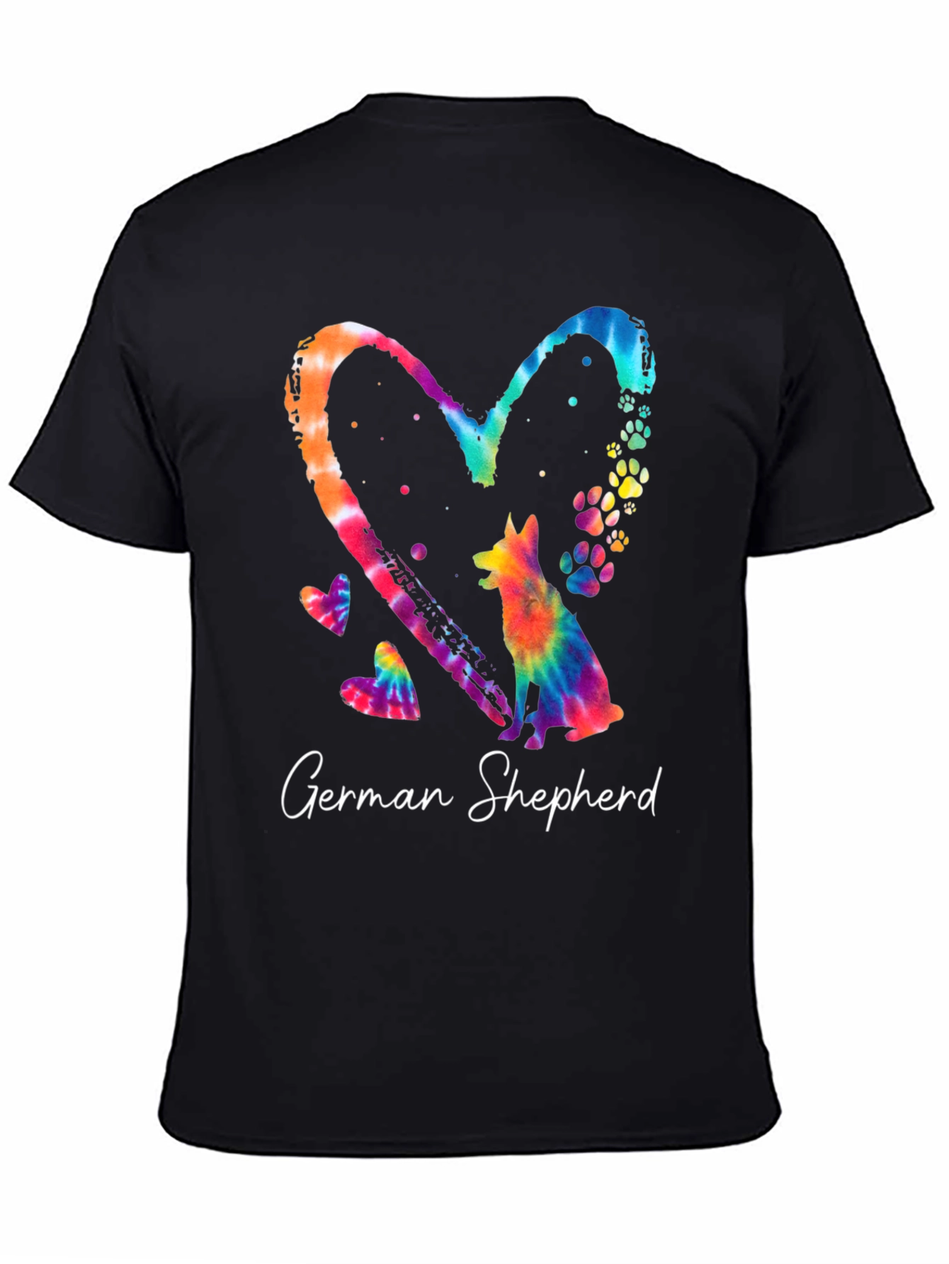 German Shepherd Heart Tie-Dye Graphic Tee