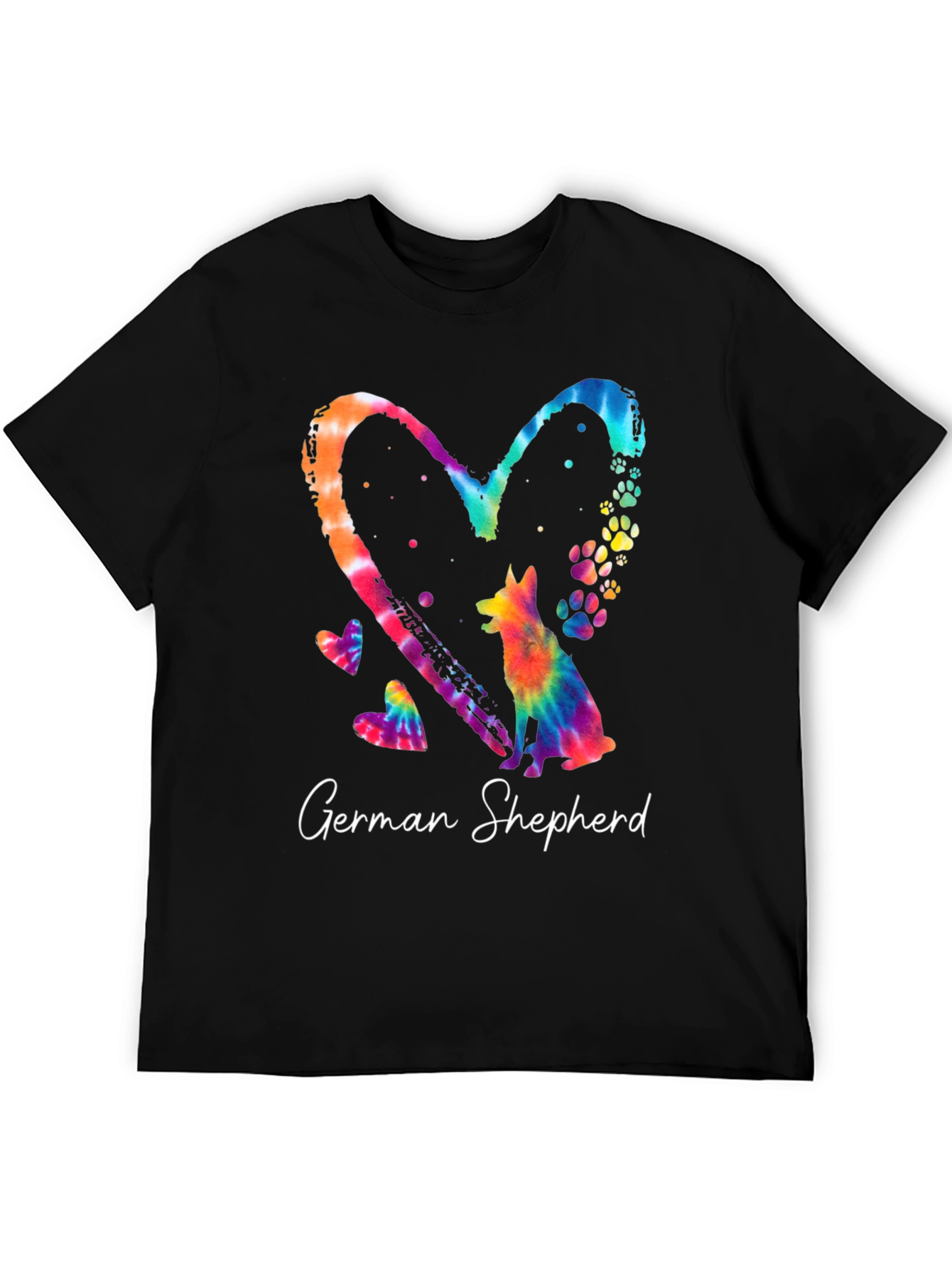 German Shepherd Heart Tie-Dye Graphic Tee