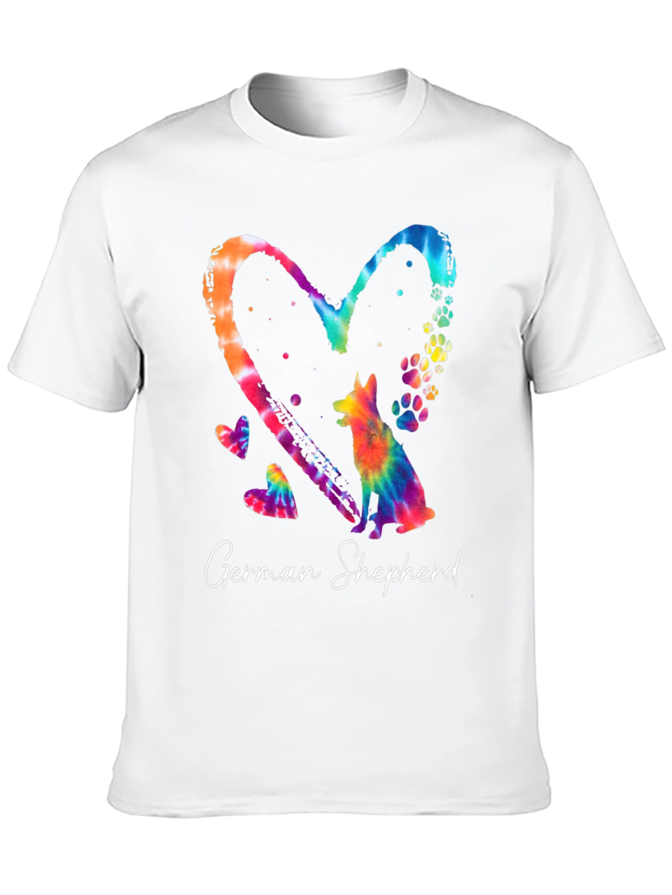 German Shepherd Heart Tie-Dye Graphic Tee