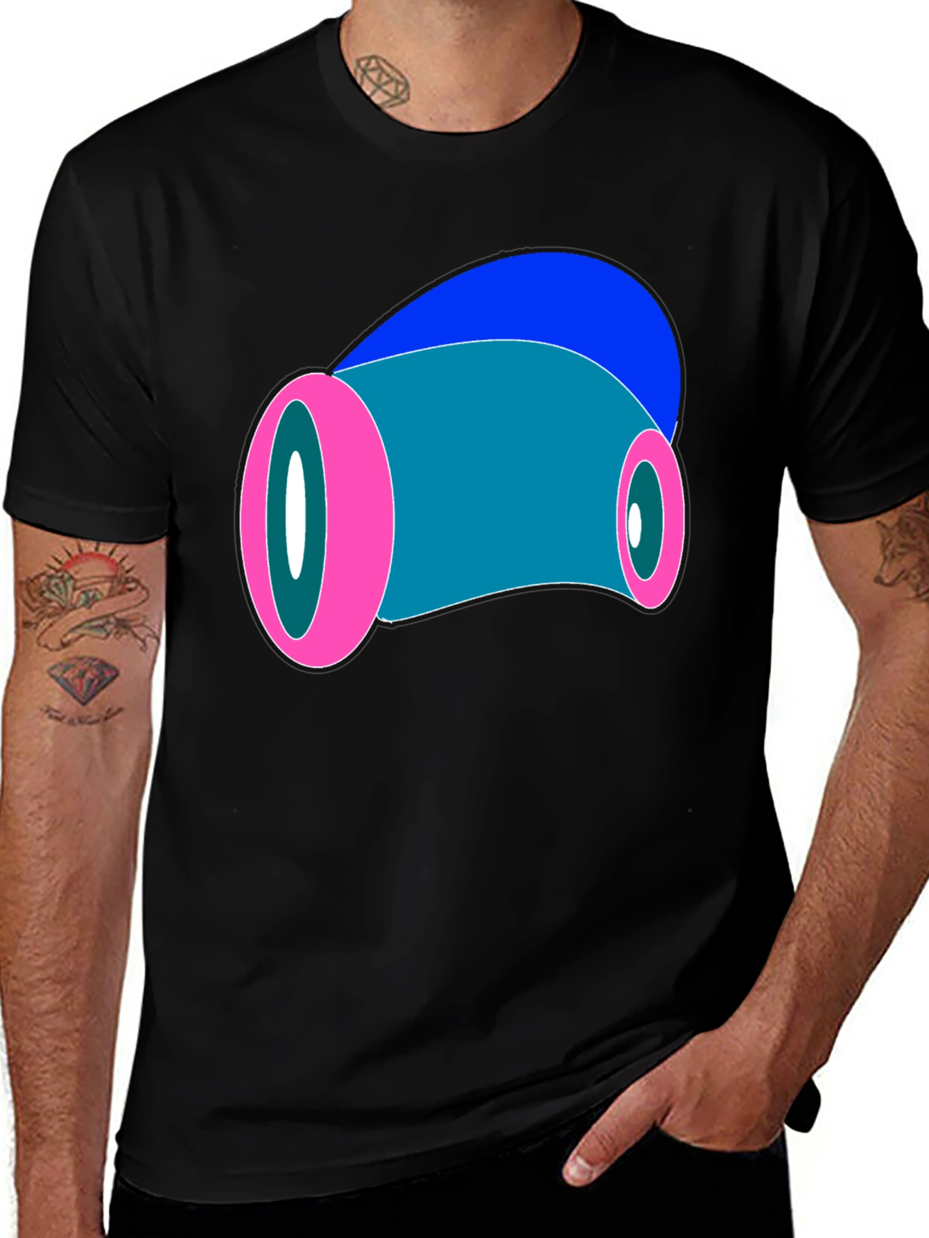 Abstract Pink & Blue Graphic Tee