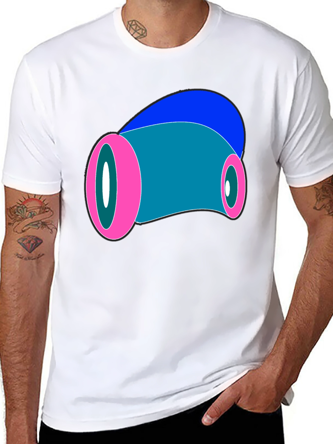 Abstract Pink & Blue Graphic Tee