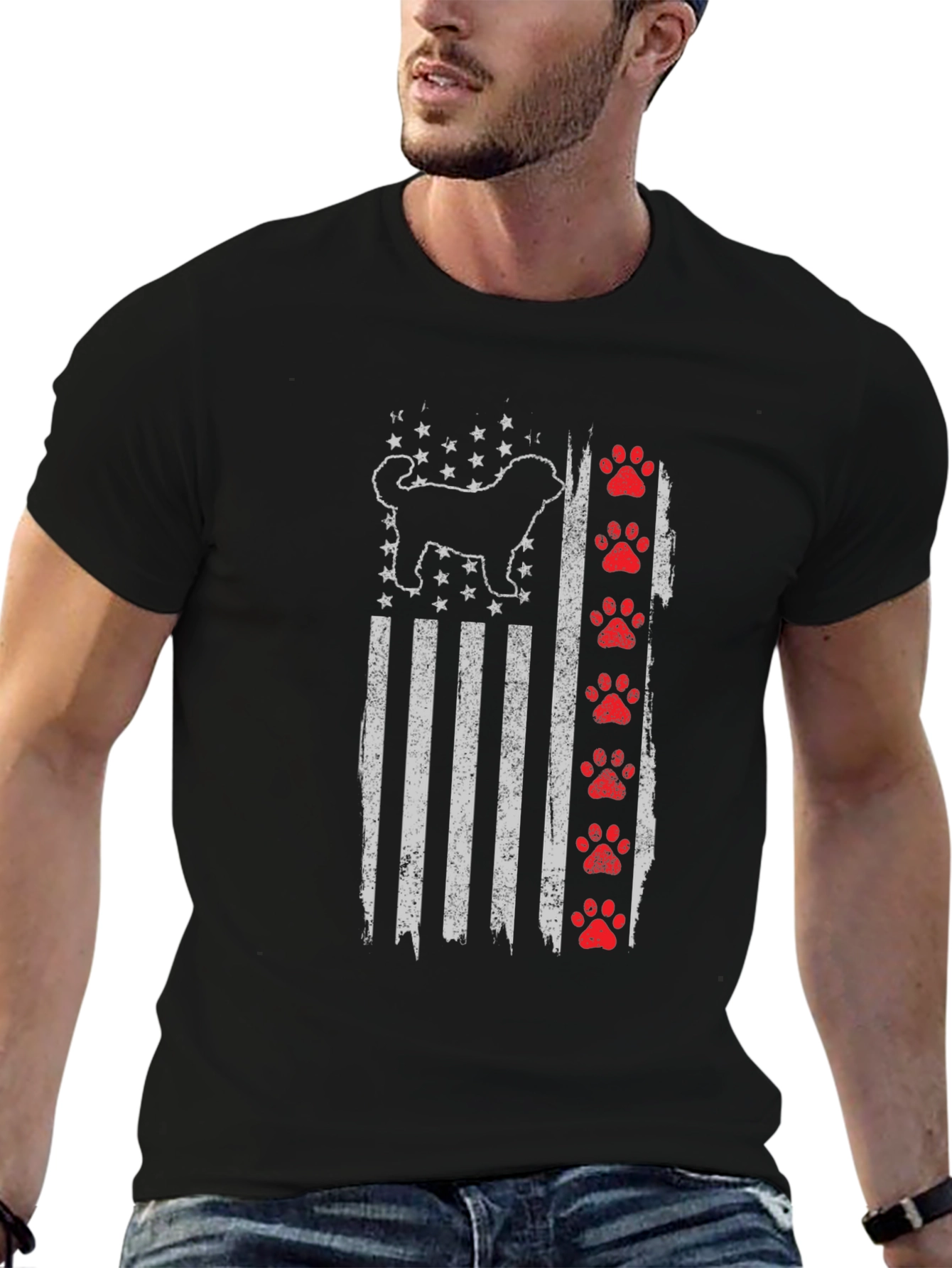 Patriotic Dog American Flag T-Shirt – USA Dog Lover Graphic Tee Gift