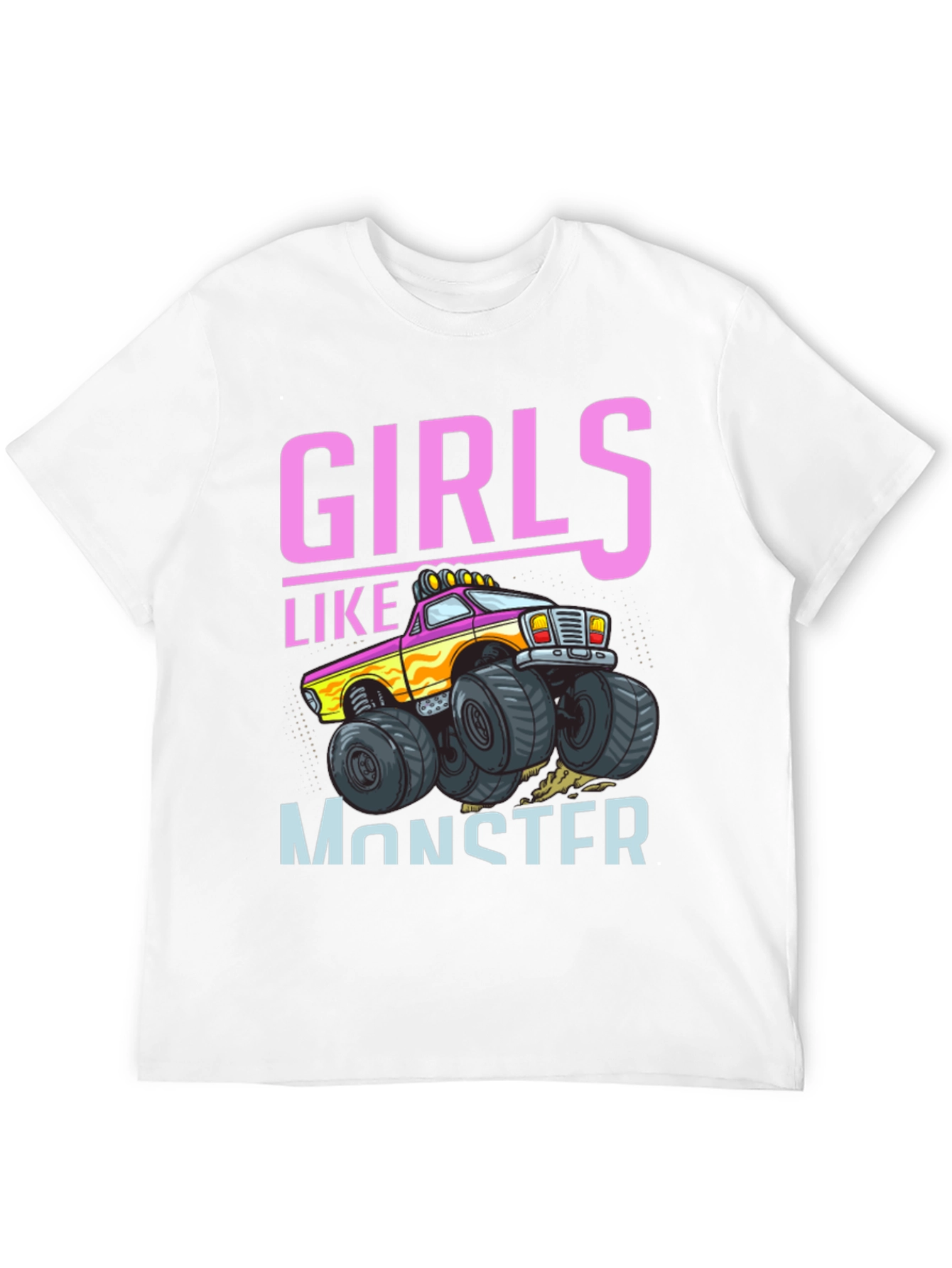 Girls Like Monster Trucks Black Graphic Tee