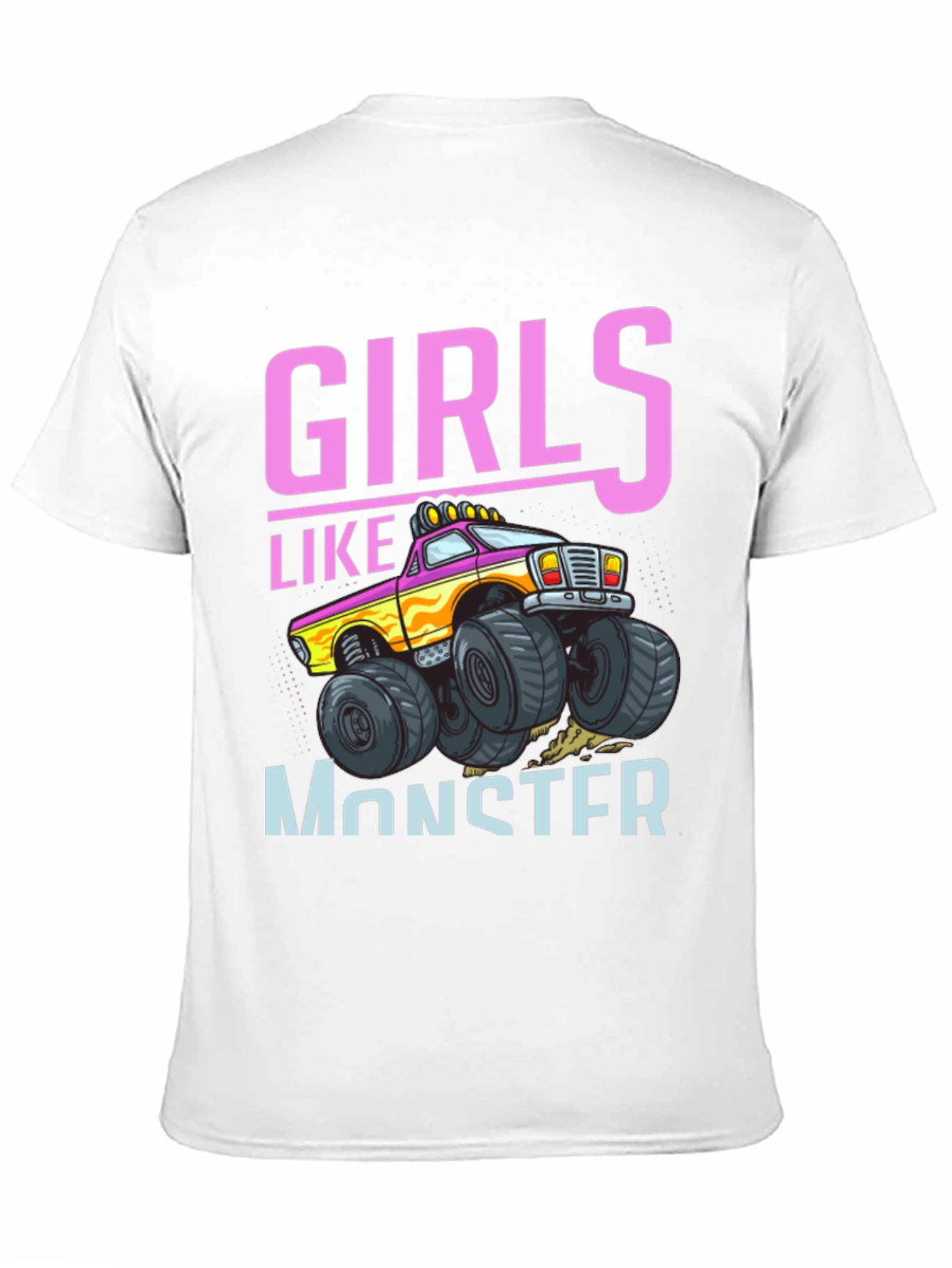 Girls Like Monster Trucks Black Graphic Tee