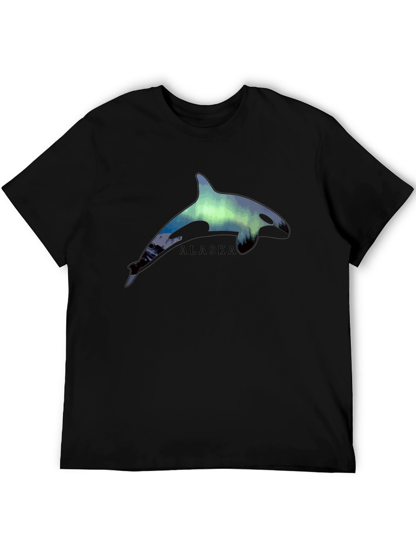 Alaska Orca Northern Lights Graphic T-Shirt