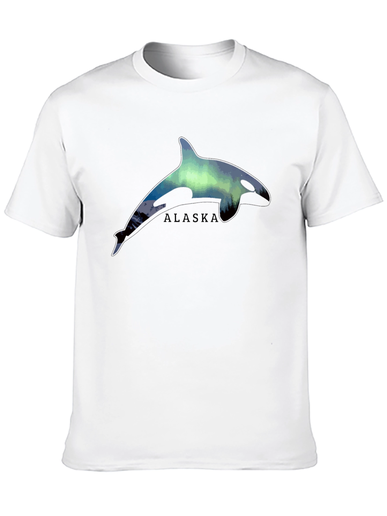 Alaska Orca Northern Lights Graphic T-Shirt