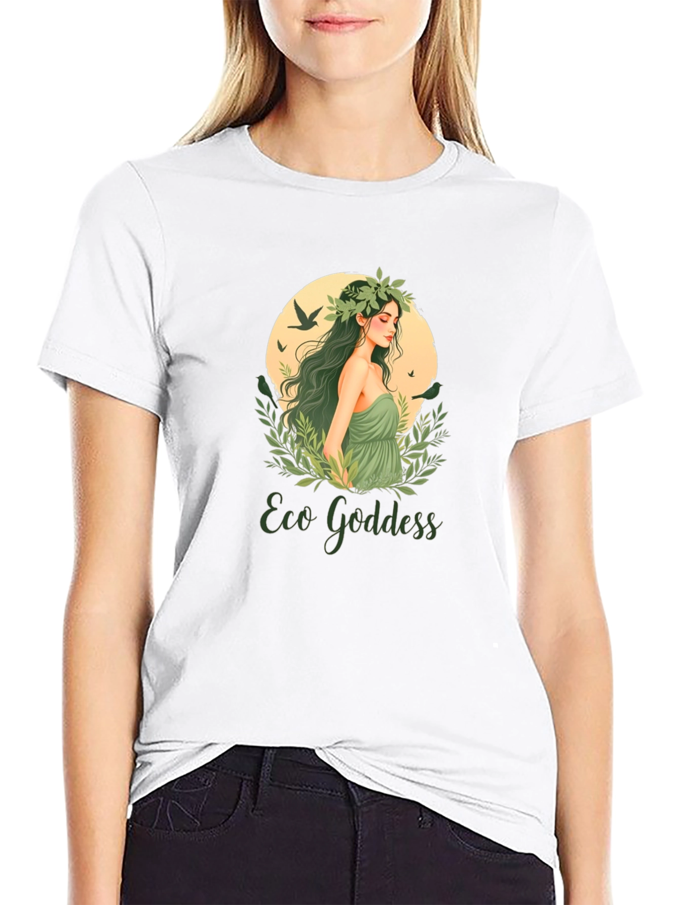 Eco Goddess Graphic Tee - Nature Inspired T-Shirt