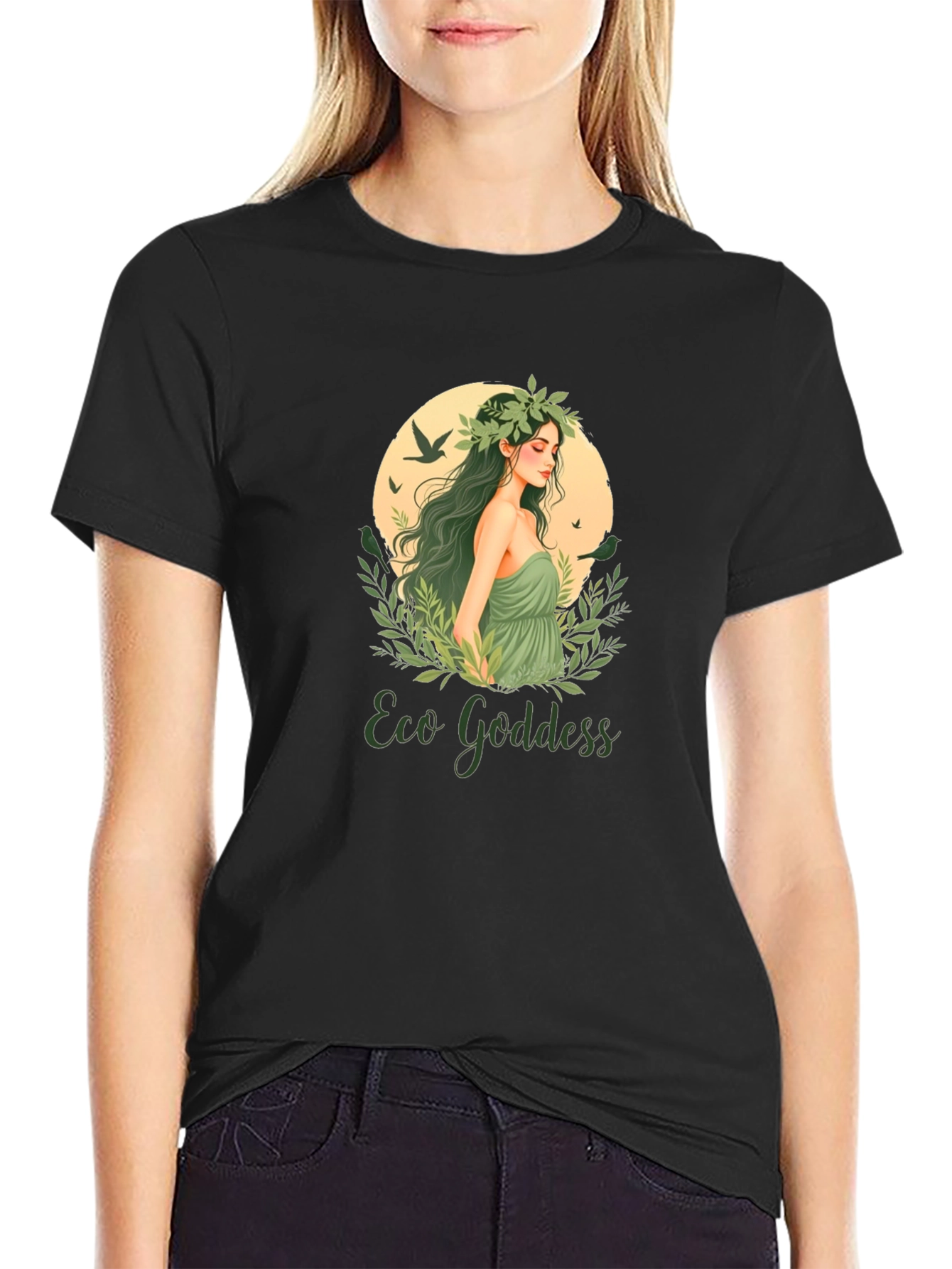 Eco Goddess Graphic Tee - Nature Inspired T-Shirt