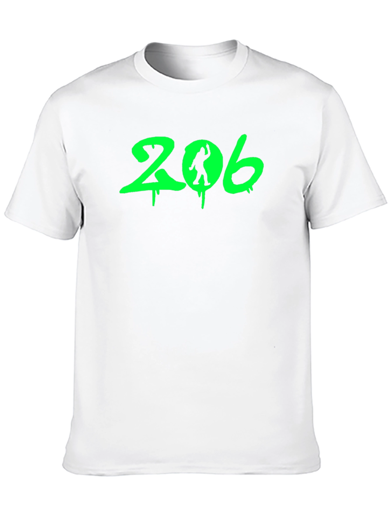 206 Bigfoot Black T-Shirt - Seattle Area Code