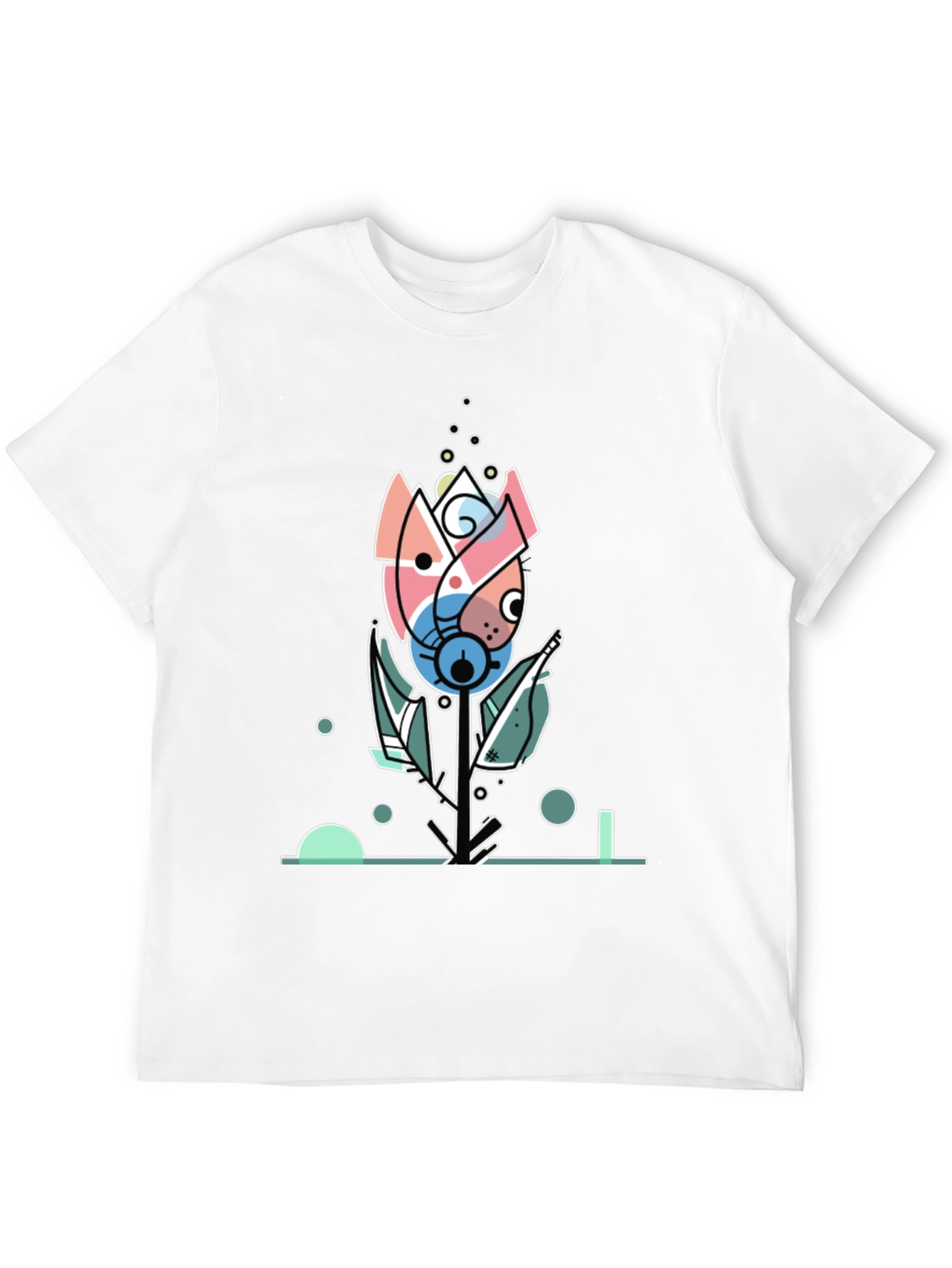 Abstract Floral Graphic Tee - Modern Art Shirt