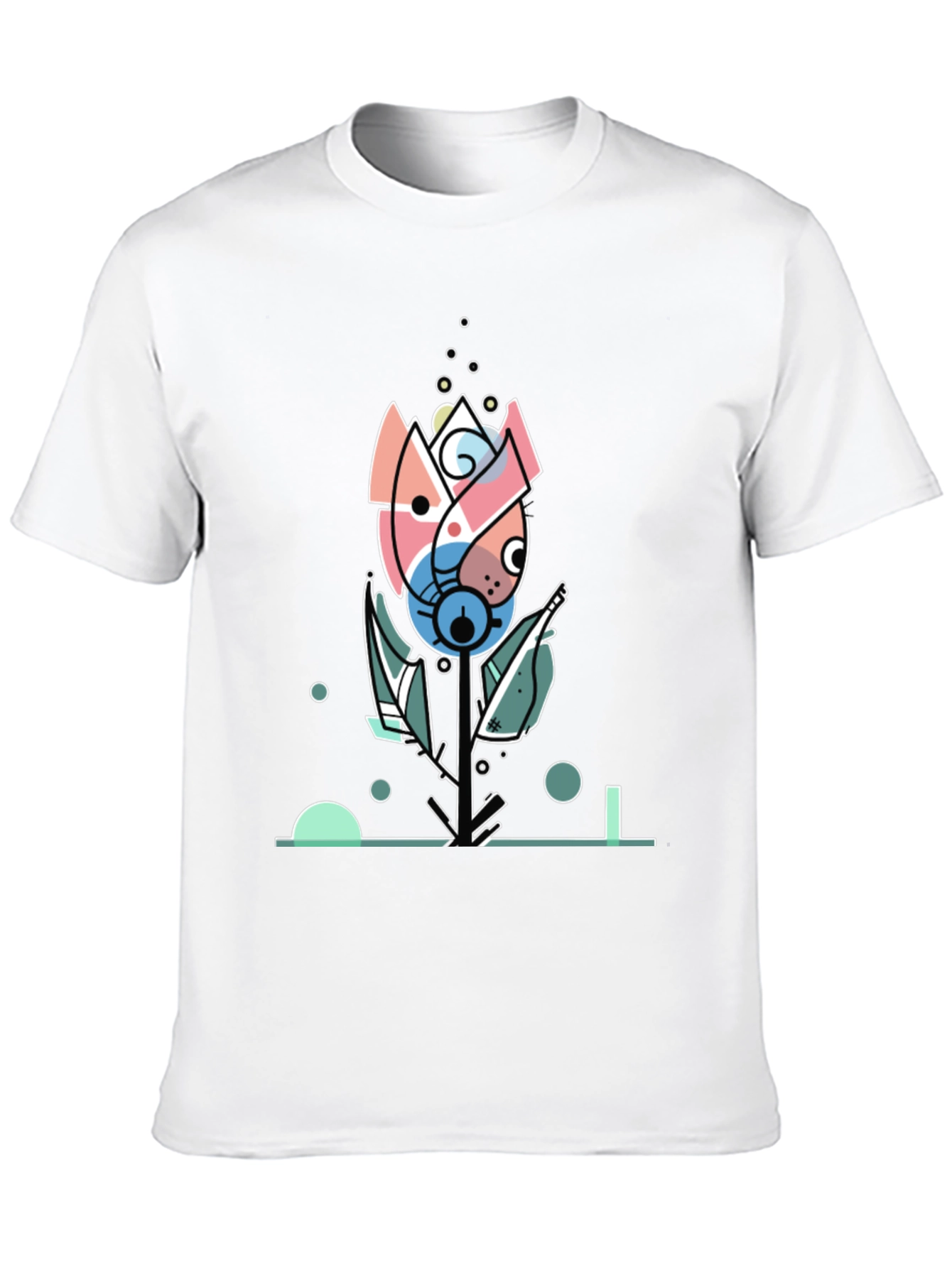 Abstract Floral Graphic Tee - Modern Art Shirt