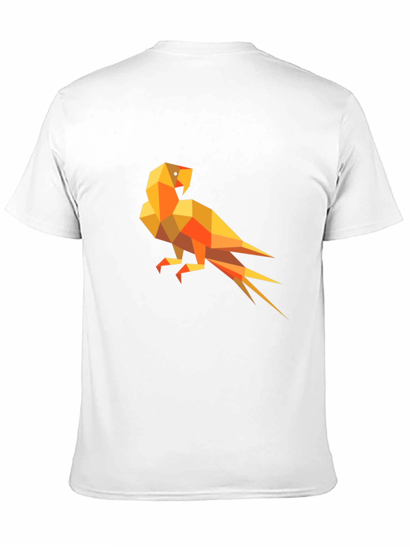 Geometric Parrot Graphic Tee - Modern Mens Black T-Shirt