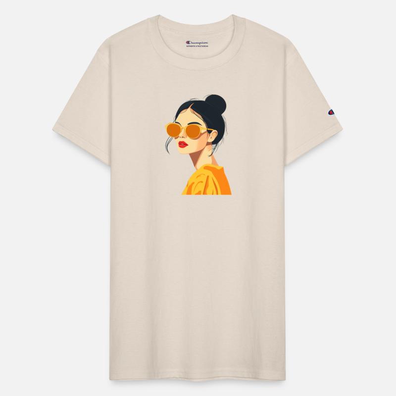 Fashionable Female with Yellow Sunglasses