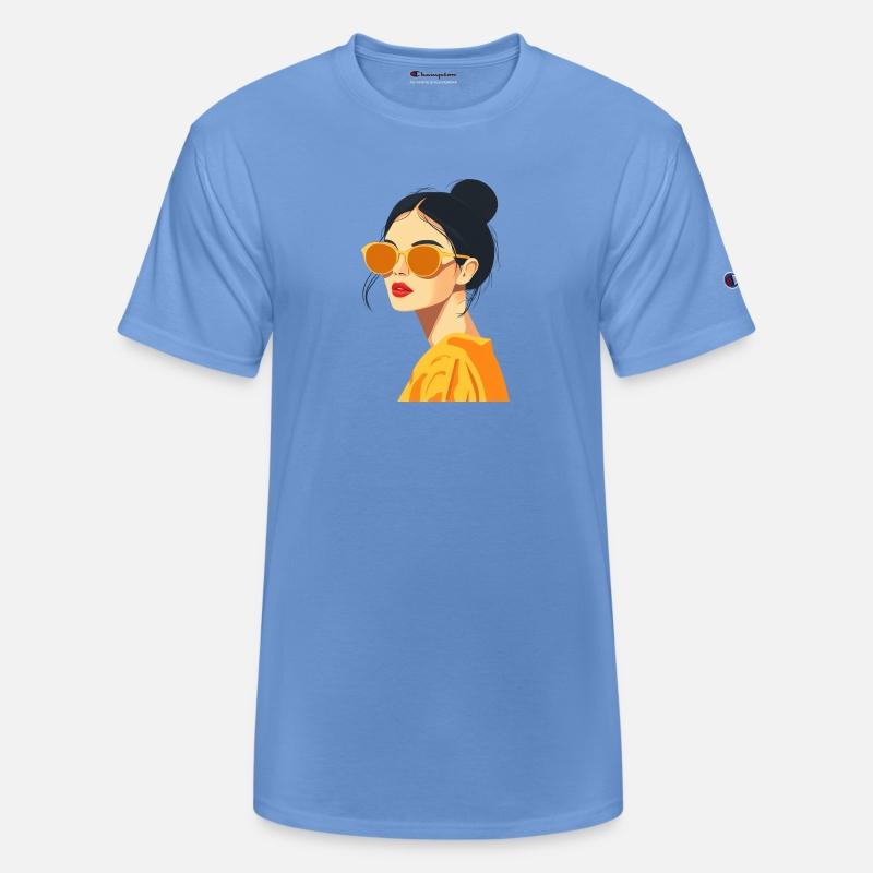 Fashionable Female with Yellow Sunglasses