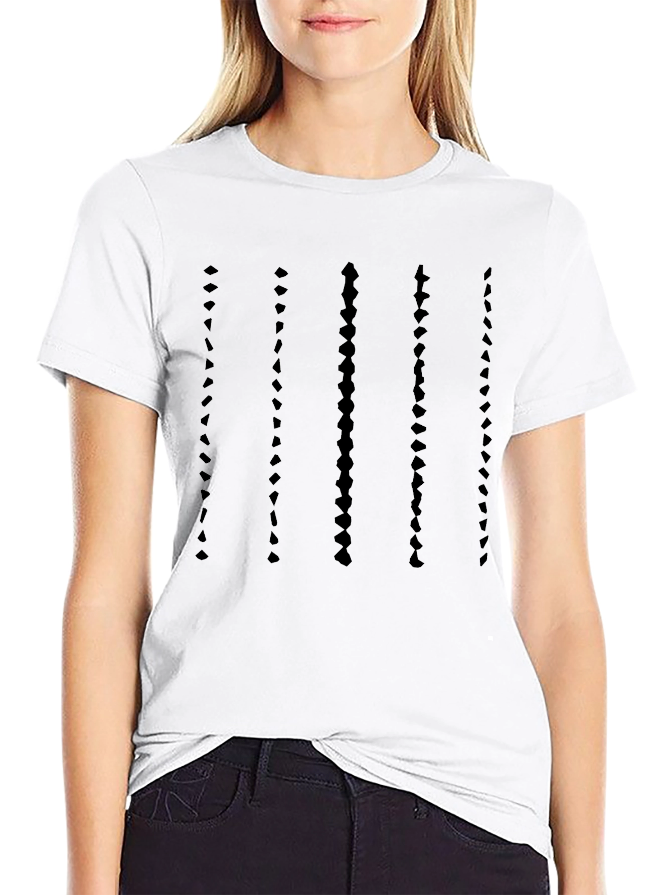 Abstract Lines Graphic Tee - Modern Mens Black T-Shirt