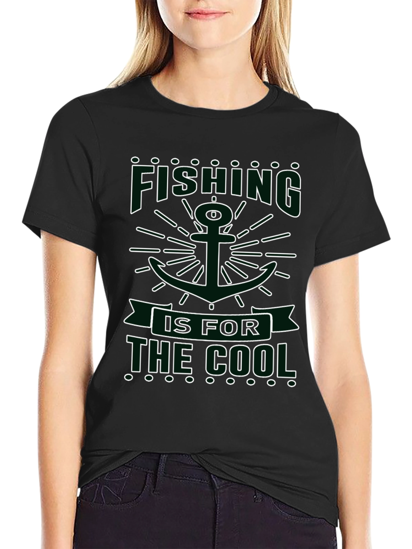Fishing is for the Cool Black Graphic Tee