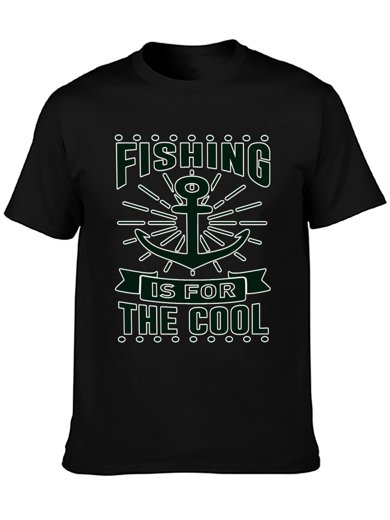 Fishing is for the Cool Black Graphic Tee