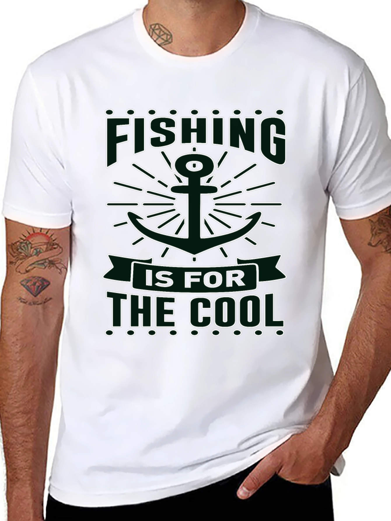 Fishing is for the Cool Black Graphic Tee