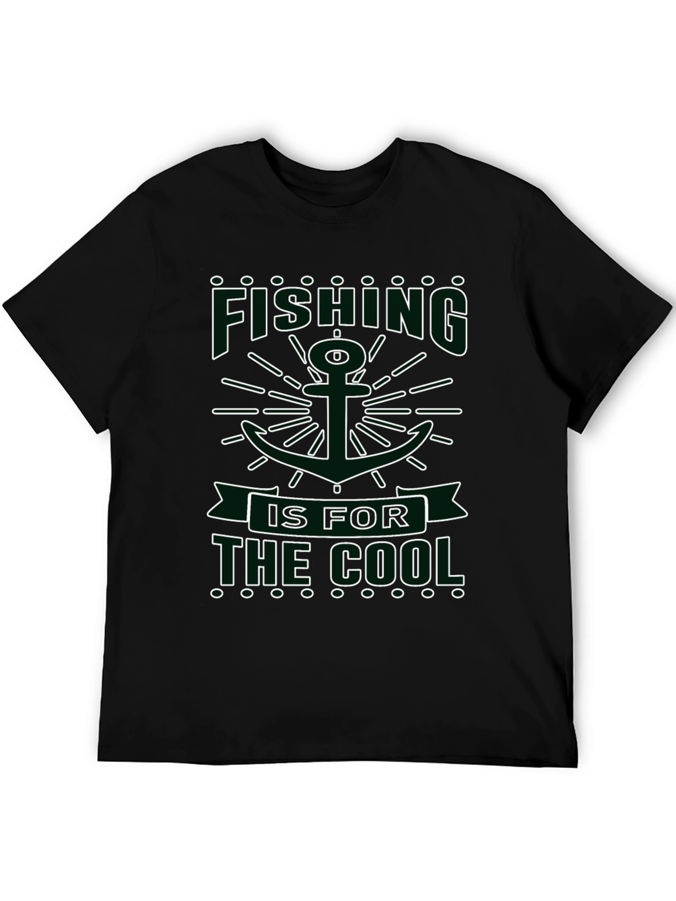 Fishing is for the Cool Black Graphic Tee