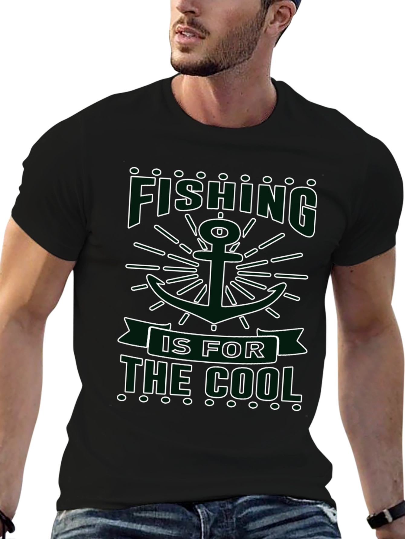 Fishing is for the Cool Black Graphic Tee