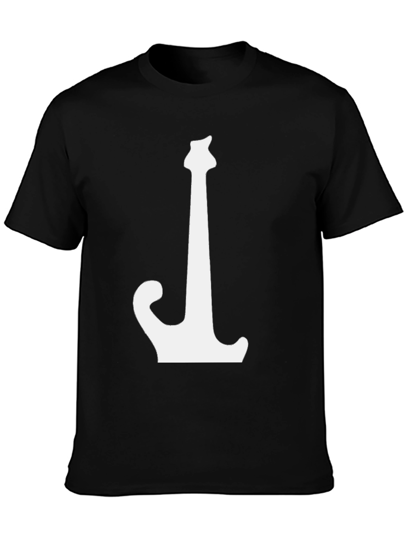 Guitar Silhouette Graphic Tee - Black