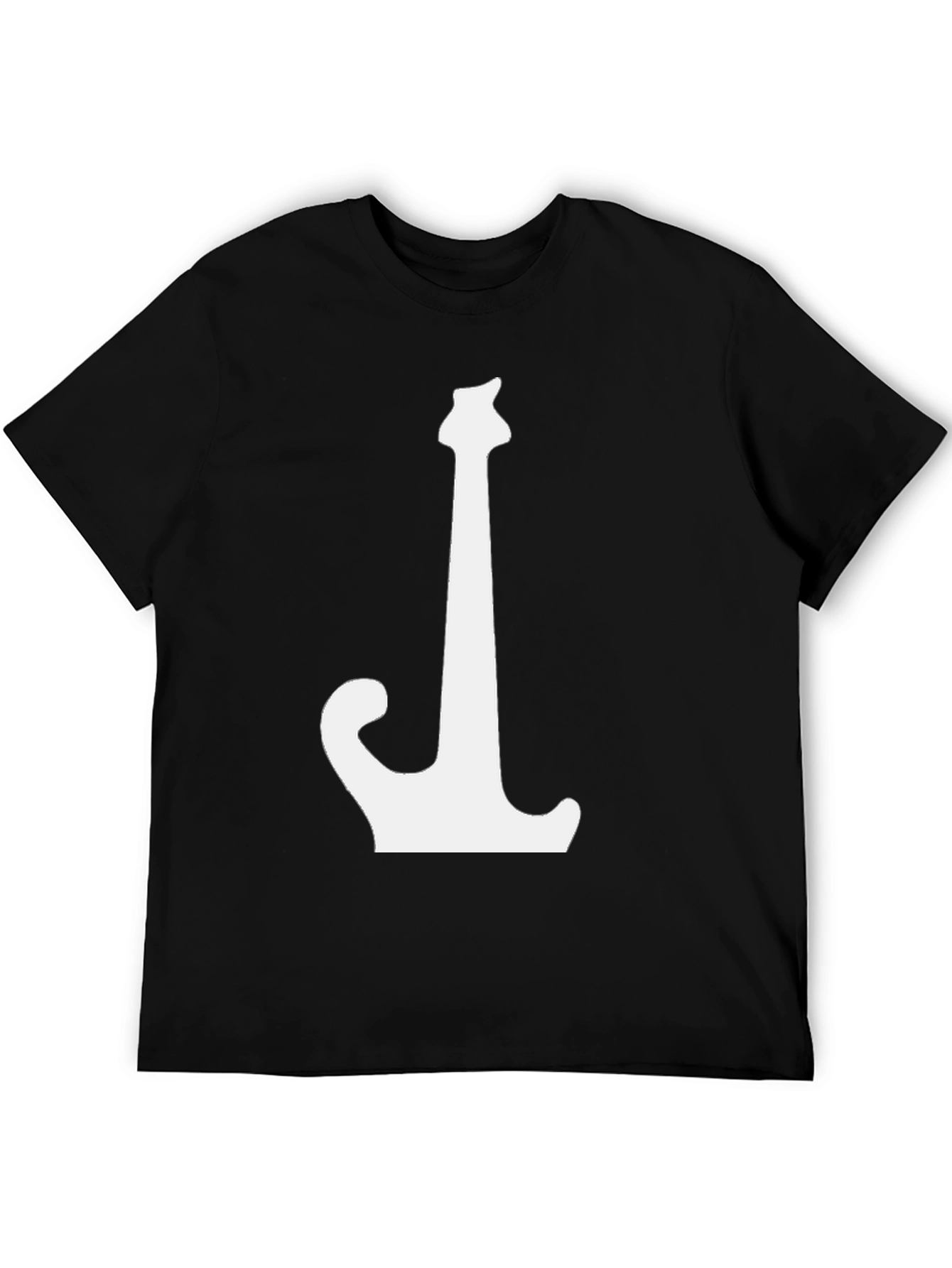 Guitar Silhouette Graphic Tee - Black