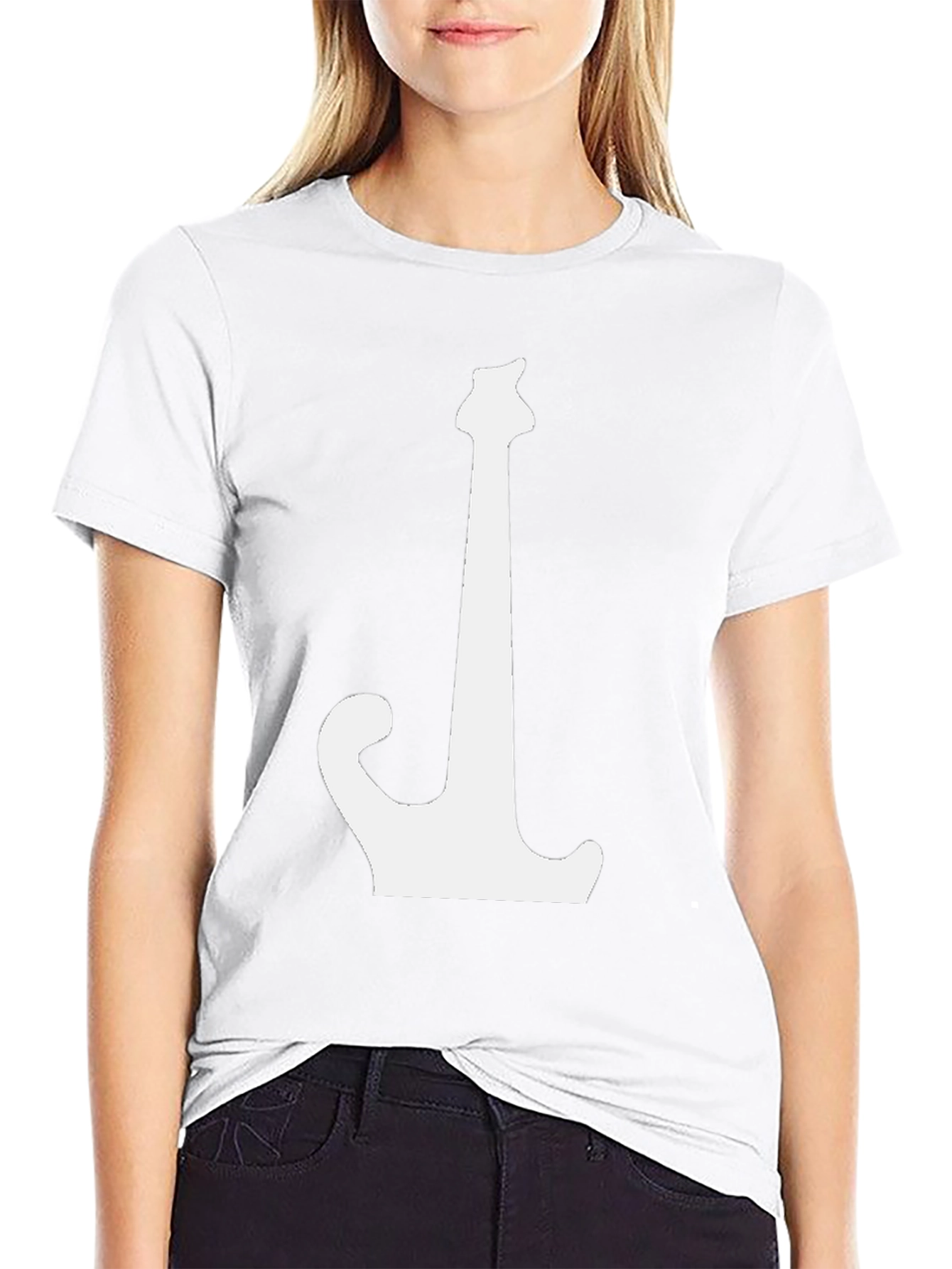 Guitar Silhouette Graphic Tee - Black