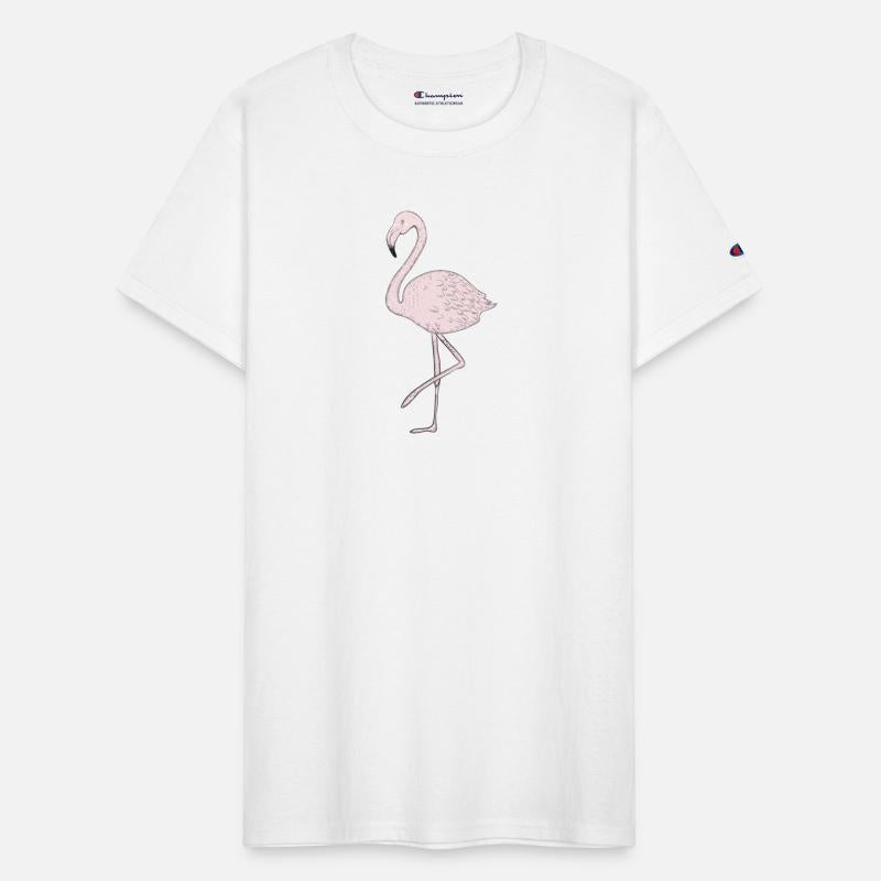 filigree flamingo drawing in delicate colors