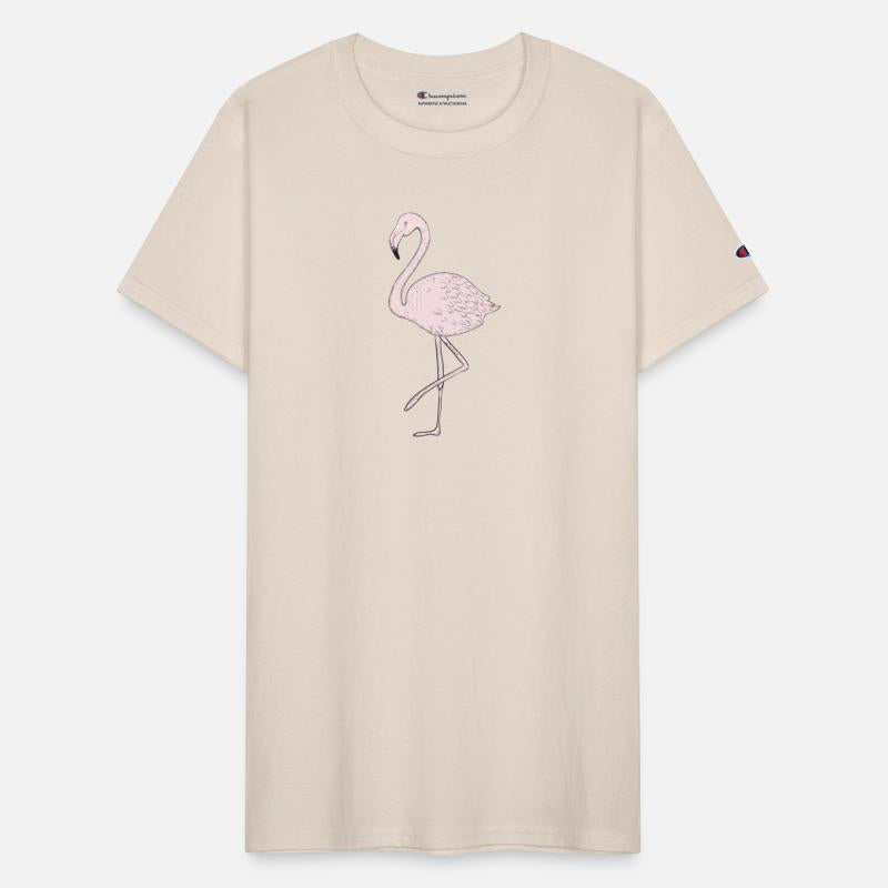 filigree flamingo drawing in delicate colors