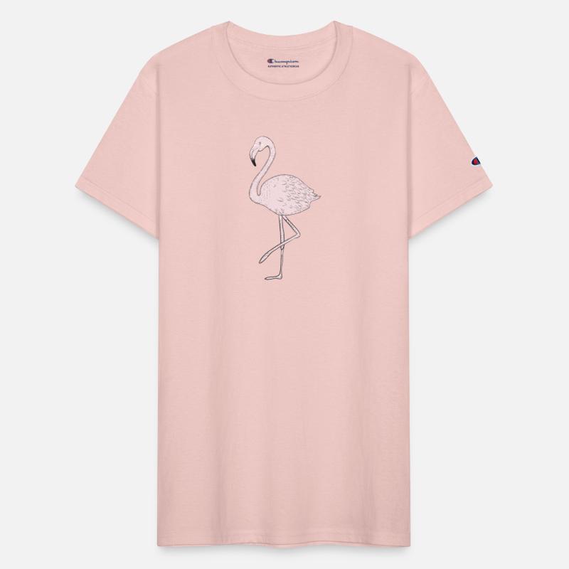 filigree flamingo drawing in delicate colors