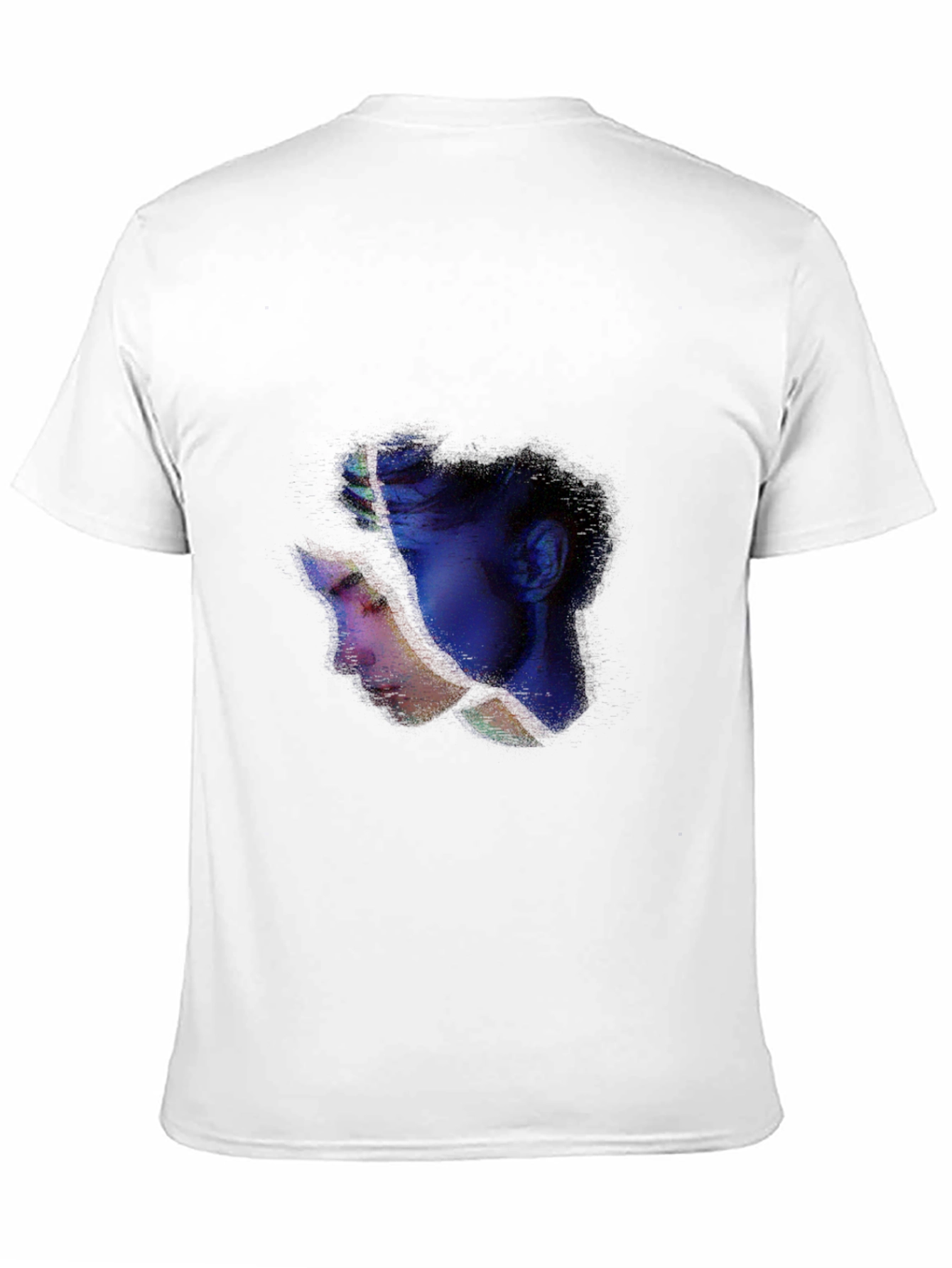Abstract Face Graphic Tee - Casual Black T-Shirt