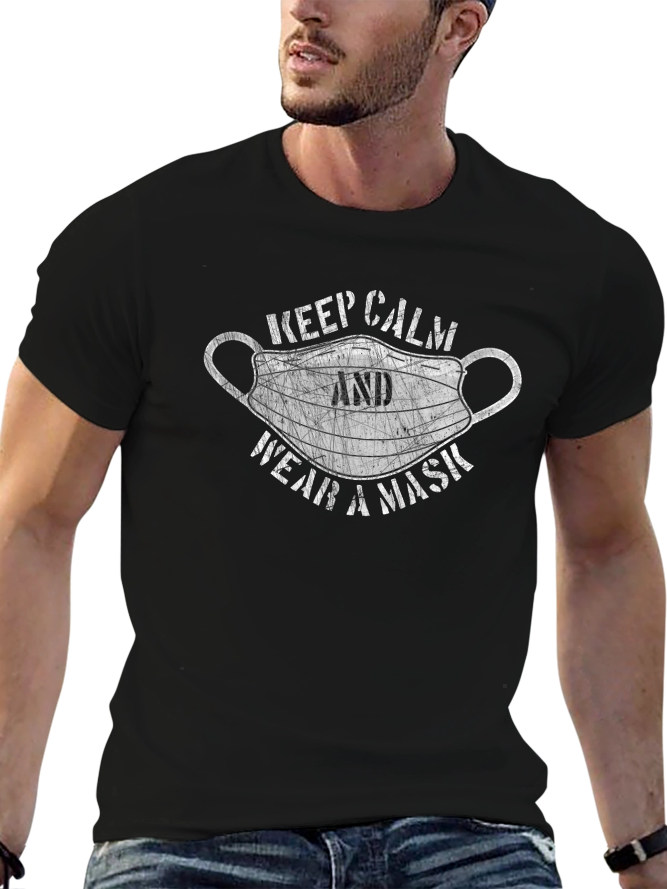 Keep Calm Wear A Mask Graphic T-Shirt