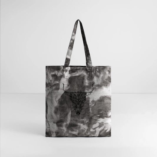 Floral bull skull in a mystical tattoo style