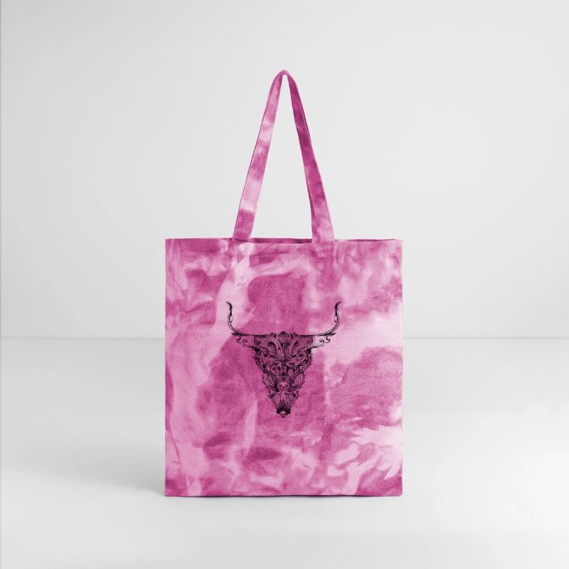 Floral bull skull in a mystical tattoo style