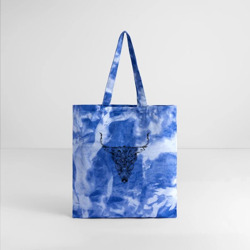 Floral bull skull in a mystical tattoo style