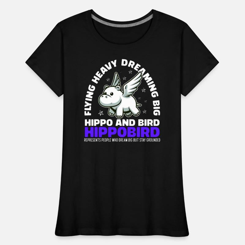 FLYING HEAVY DREAMING BIG - HIPPOPOTAMUS AND BIRD