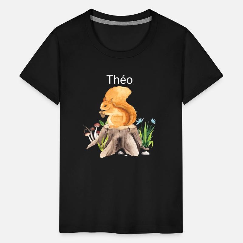 Forest animal squirrel with name Théo