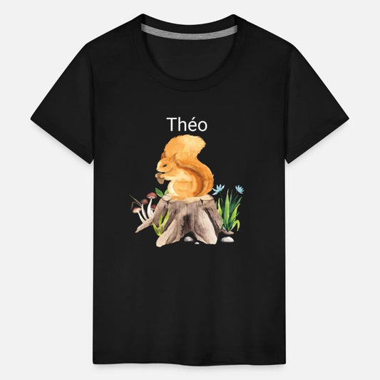 Forest animal squirrel with name Théo