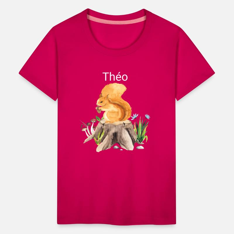 Forest animal squirrel with name Théo