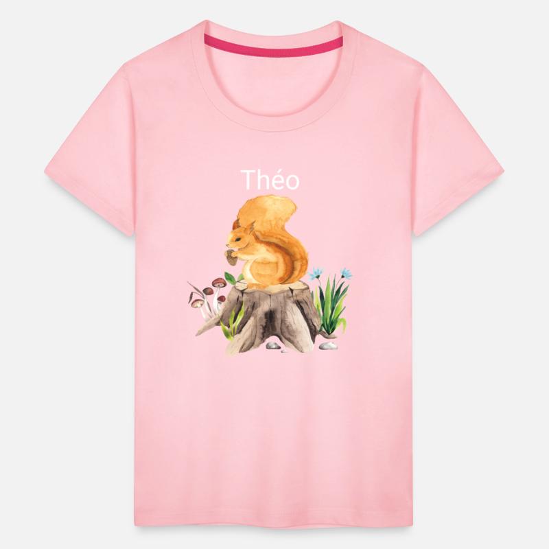 Forest animal squirrel with name Théo