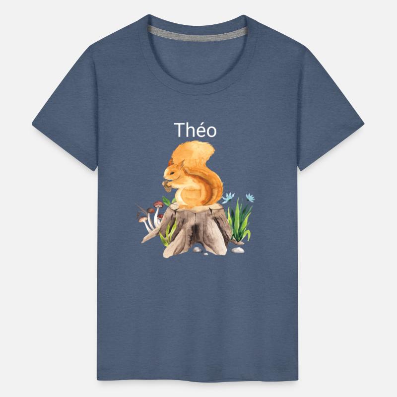 Forest animal squirrel with name Théo