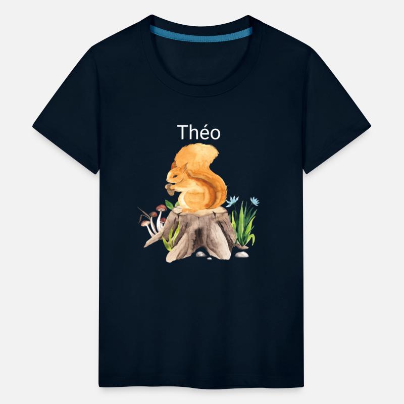 Forest animal squirrel with name Théo